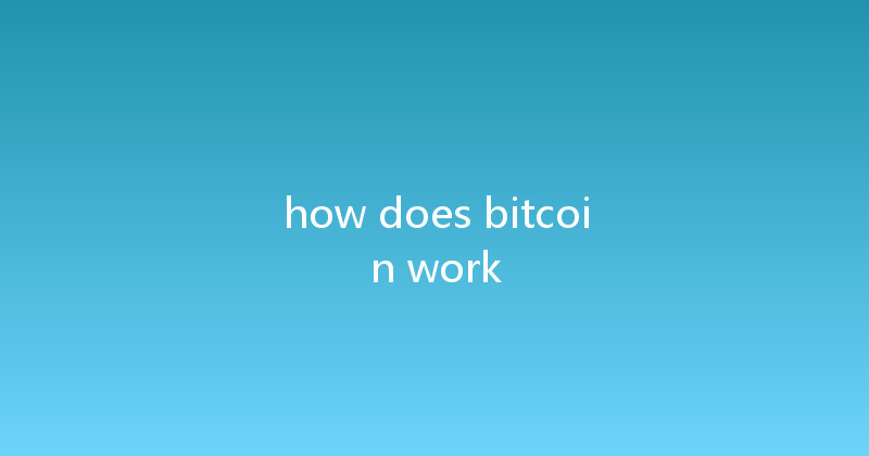 how does bitcoin work 